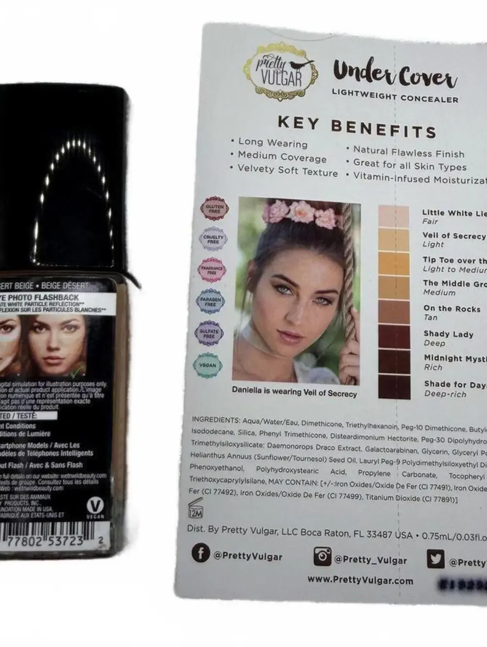 Wet Wild Photo Focus Foundation Desert Beige Pretty Vulgar Undercover Concealer